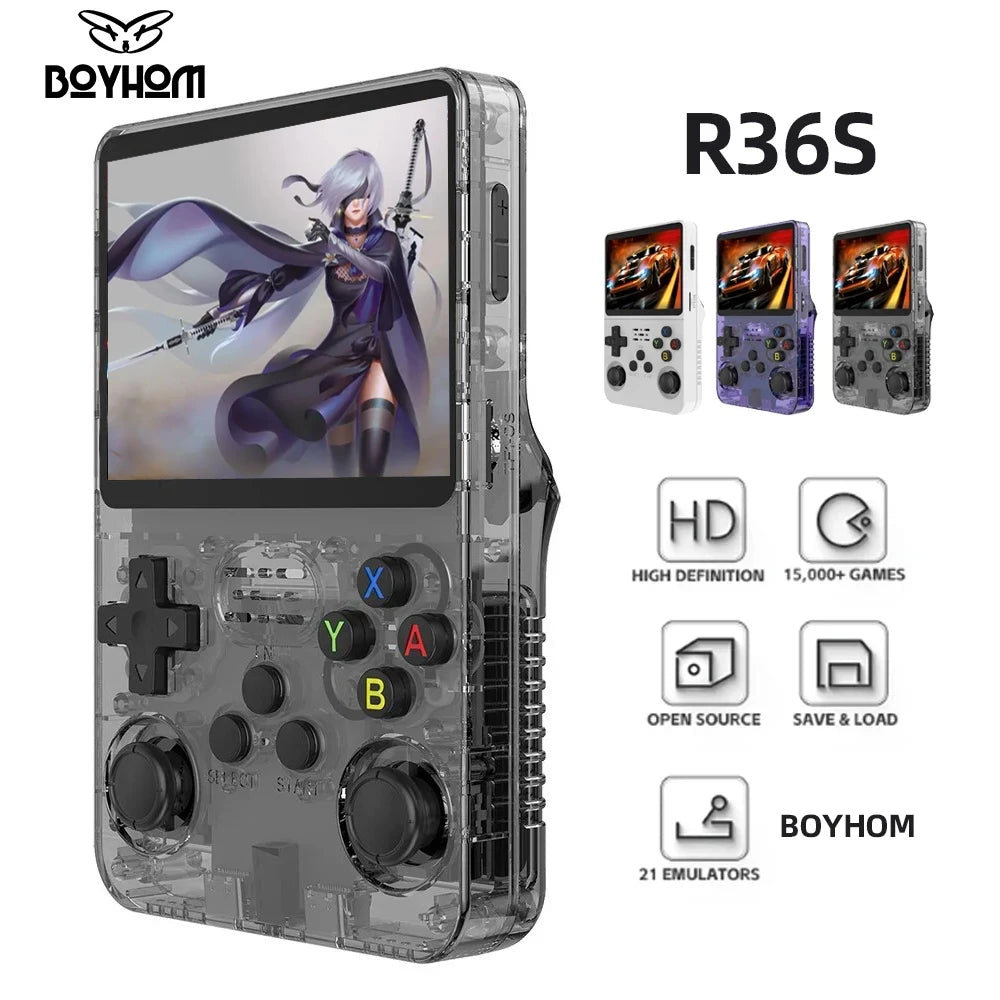 BOYHOM R36S Retro Handheld Video Game Console Linux System