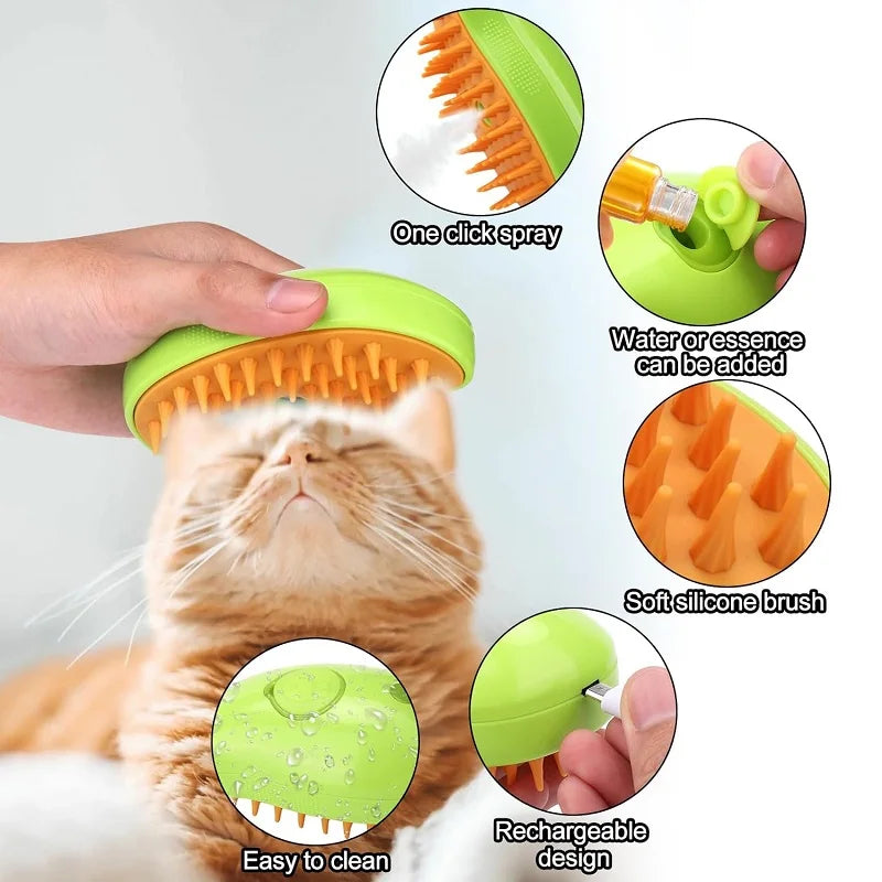 3 in 1 Electric Spray Pet Steam Brush