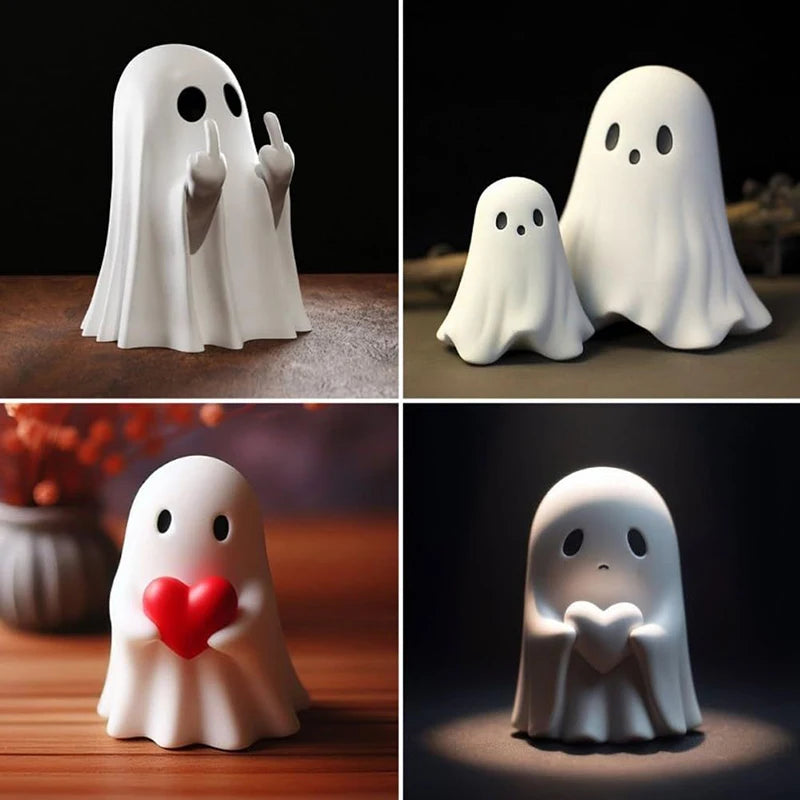 Cute Ghost Statue, Ghosts Small Scary Ghost Figurines, Halloween Home Decorations