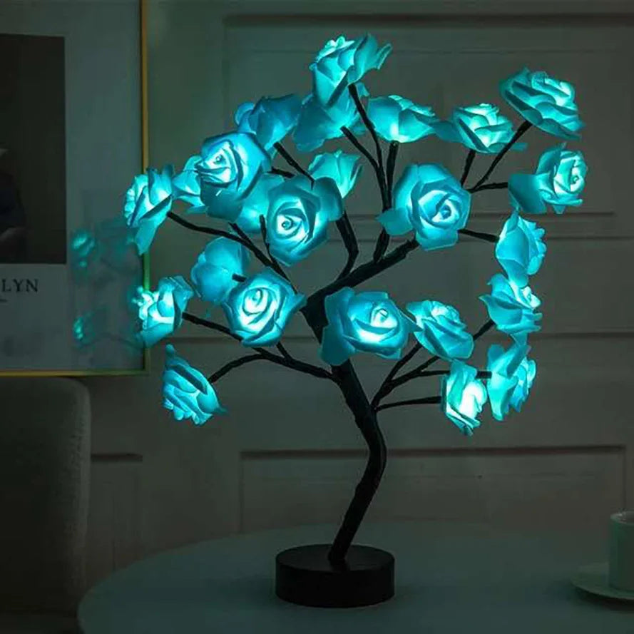 LED Rose Tree Lights USB Plug Fairy Flower Lamp