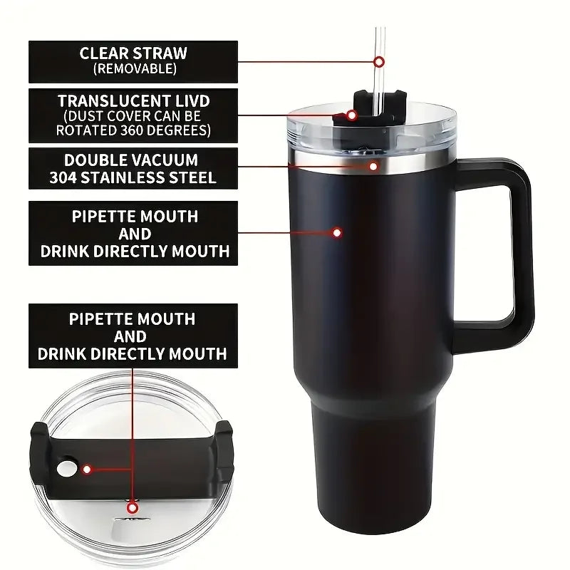 Portable Handle Cup Stainless Steel Insulation Coffee Cup 40oz