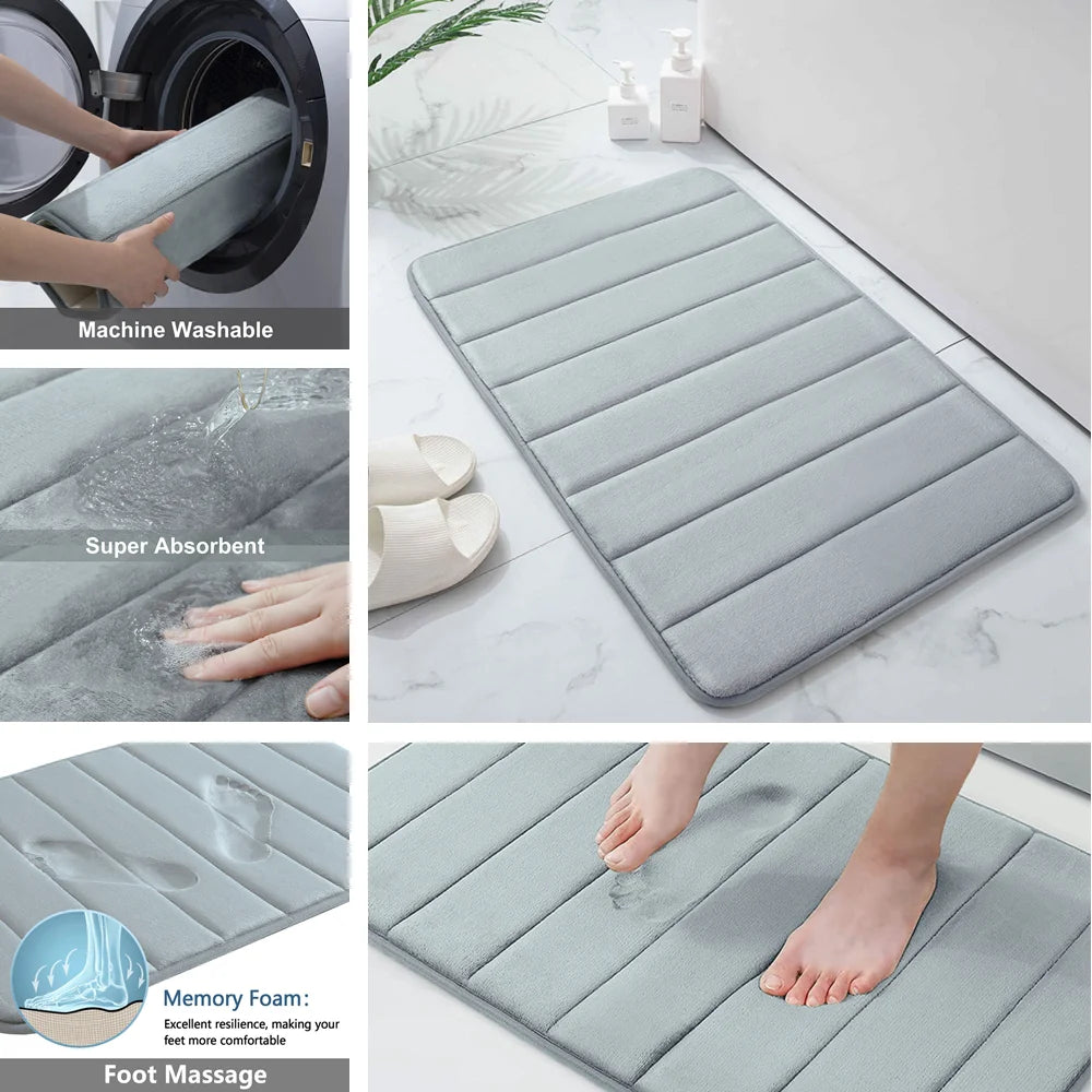 Super Absorbent Bath Mat Memory Foam