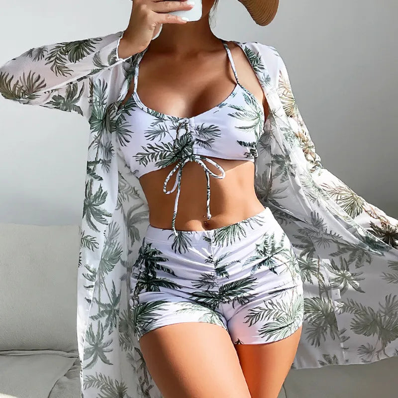 Summer Print Tankini Sets Push Up Swimwear