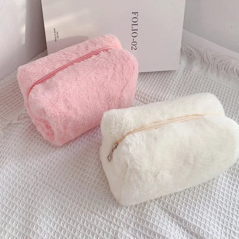 Soft Fur Travel Cosmetic Bag