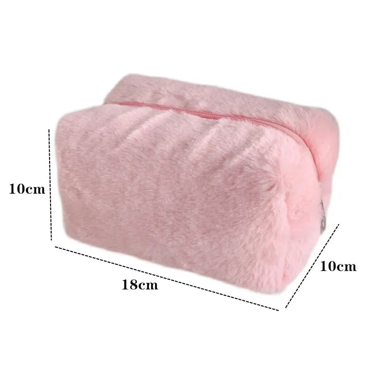 Soft Fur Travel Cosmetic Bag