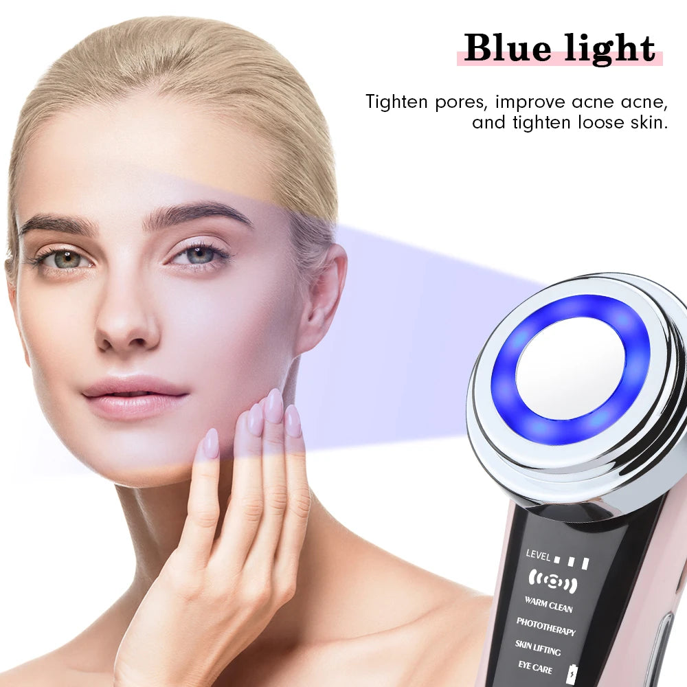 Masajeador facial EMS con terapia de luz LED