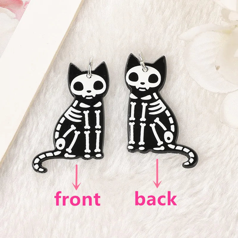 1 Pair Fashion Halloween Black Cat Dangle Earrings For Women