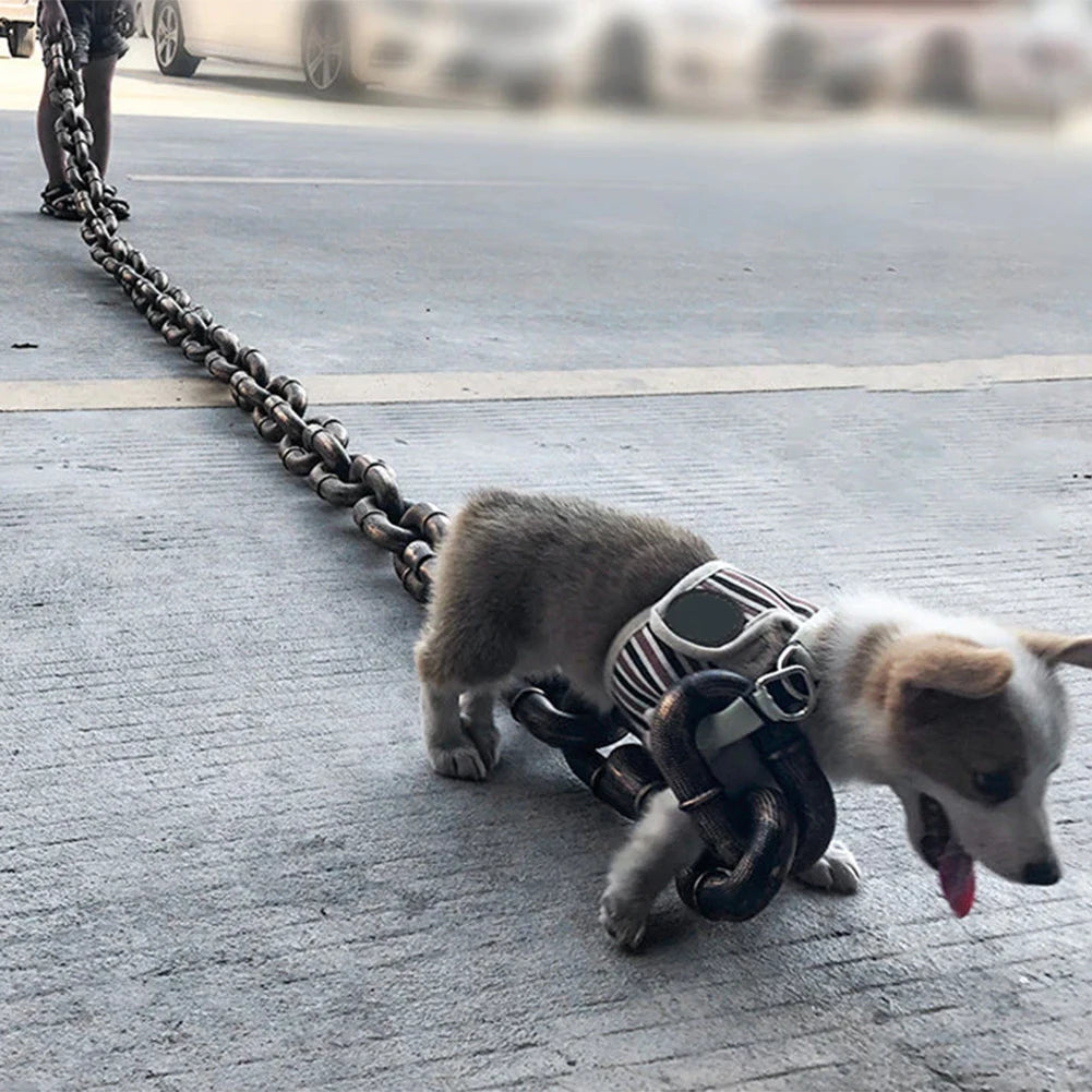 Funny Dog Leash Simulation Life-Like Iron Chain