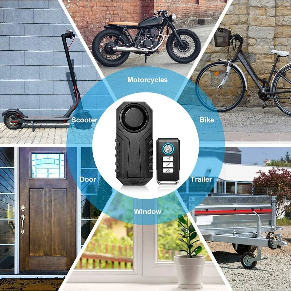 ELECTOP Bicycle Alarm 113dB Anti-Theft Wireless Vibration Remote Control Outdoor Security Protection