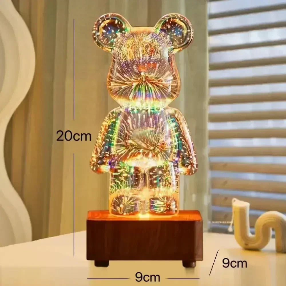 LED 3D Bear Firework Night Light