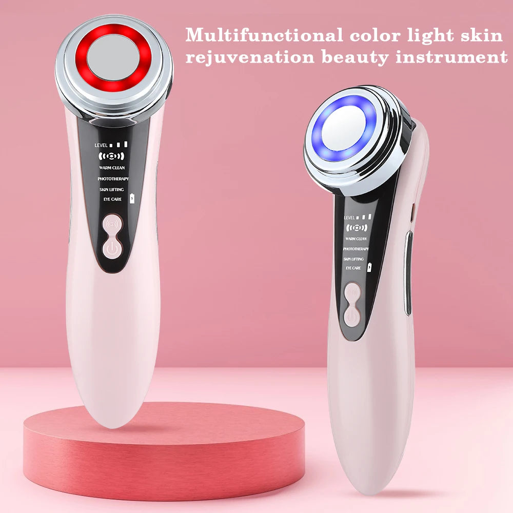 Masajeador facial EMS con terapia de luz LED