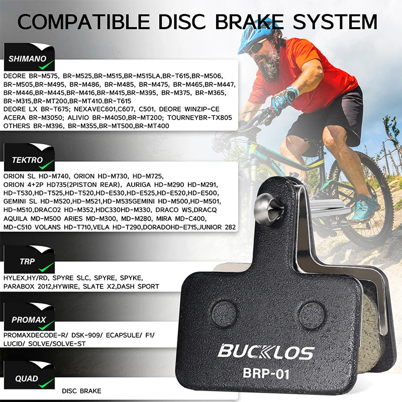 BUCKLOS Resin Disc Brake Pad For SHIMANO B01S Hydraulic Brake Pads Cycling Parts