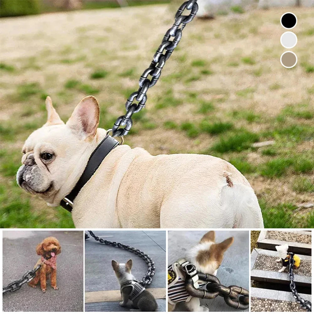 Funny Dog Leash Simulation Life-Like Iron Chain