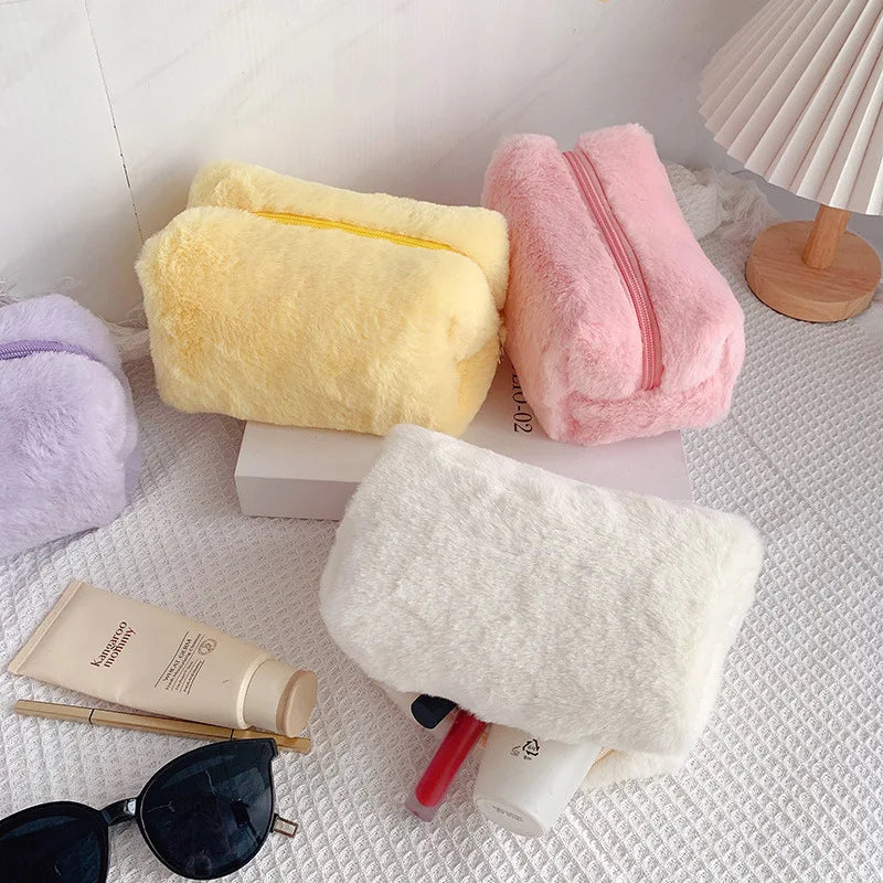 Soft Fur Travel Cosmetic Bag