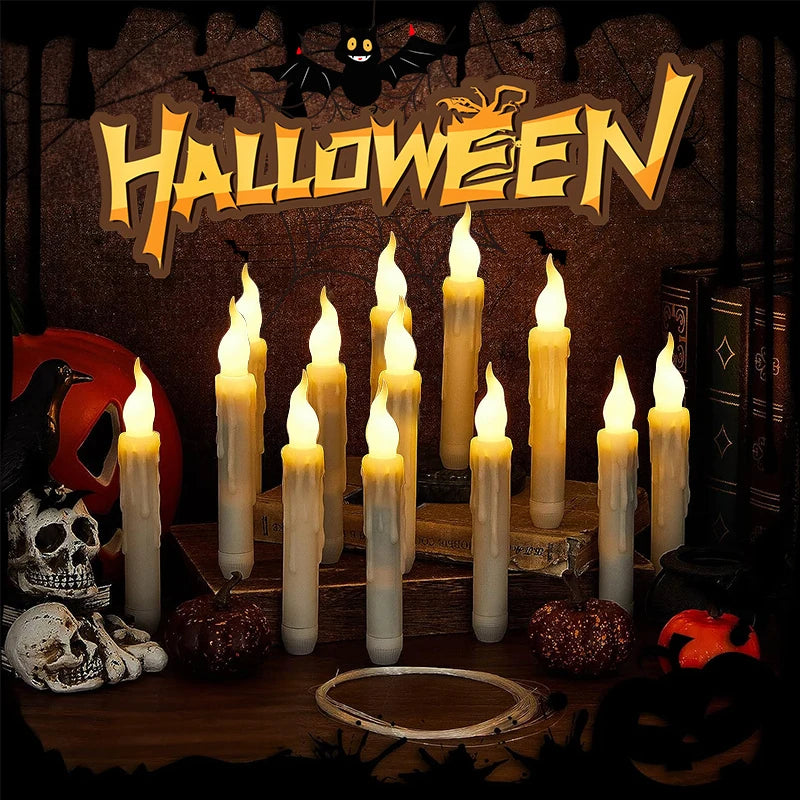 12-36PCS LED Flameless Floating Candle With Remote Control Battery Operated For Halloween