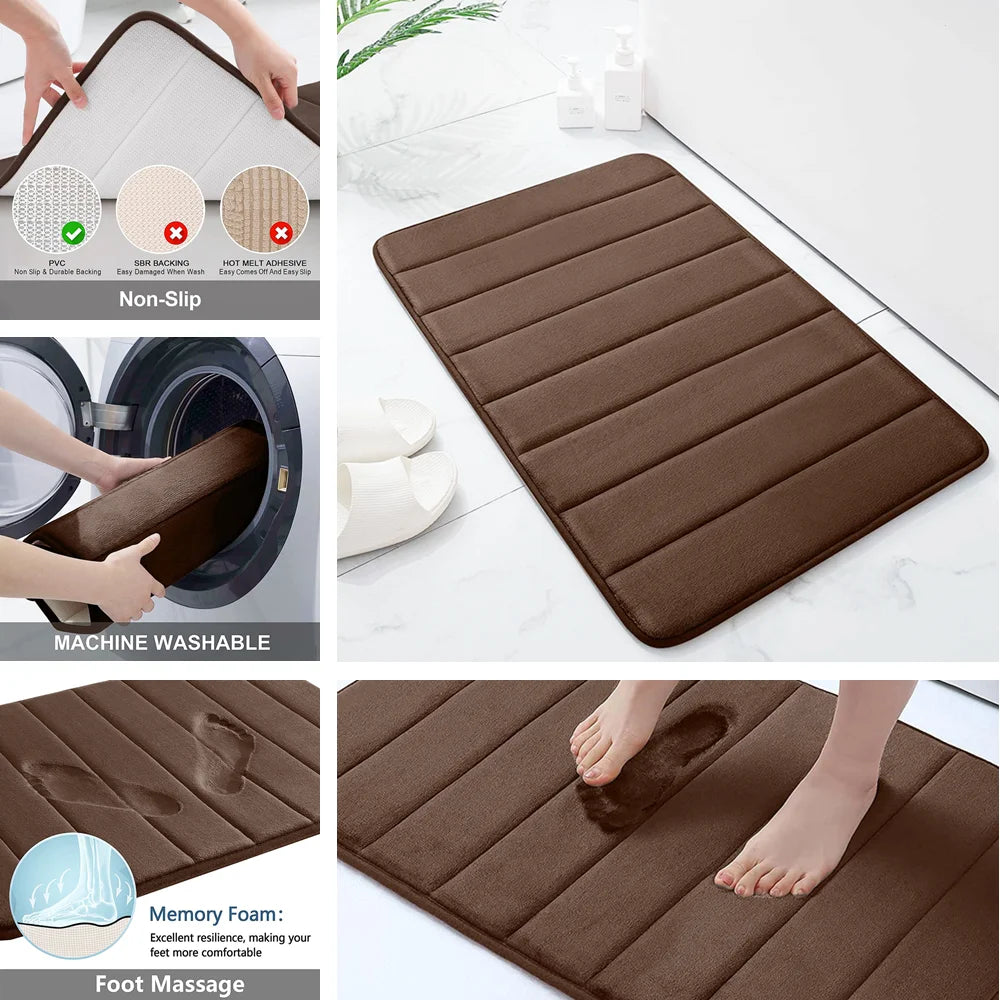 Super Absorbent Bath Mat Memory Foam