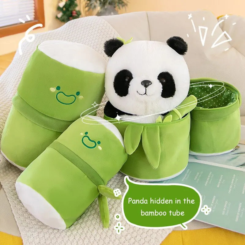 Cute Bamboo Tube Panda Plush Kawaii Pillow