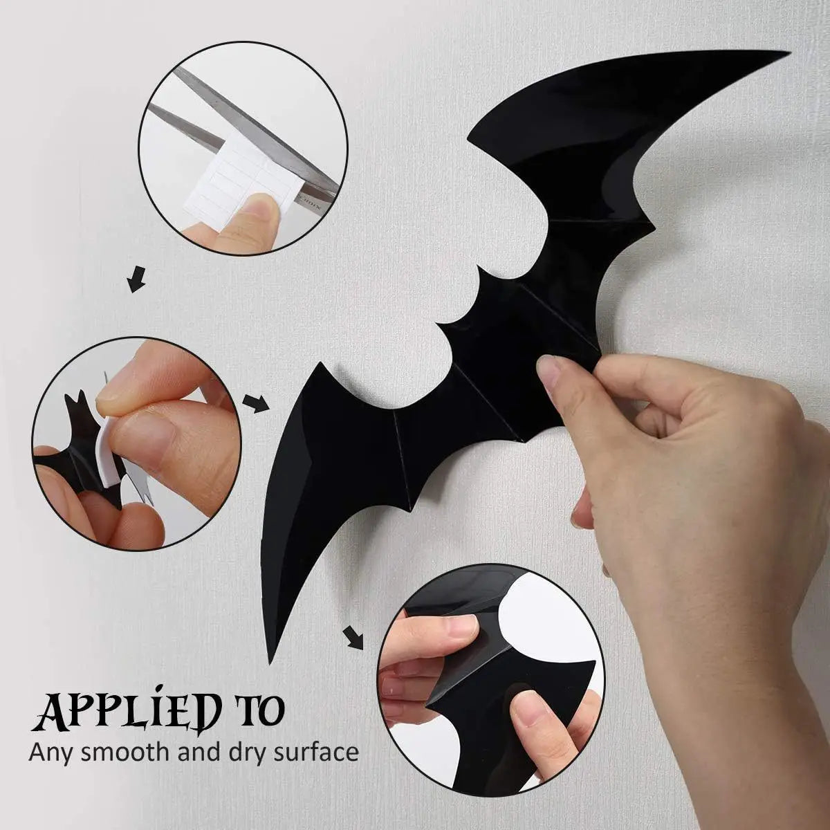 12 pcs Halloween Decoration 3d Bat Wall Stickers