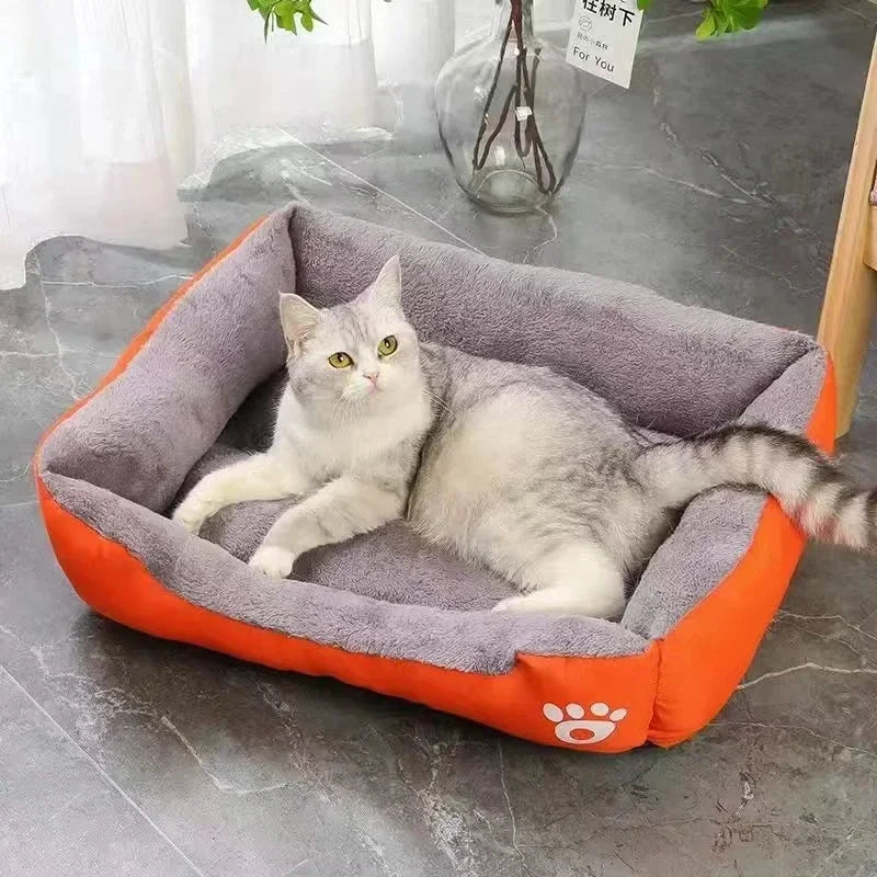 Pet Large Bed Warm House Candy-colored Square Nest